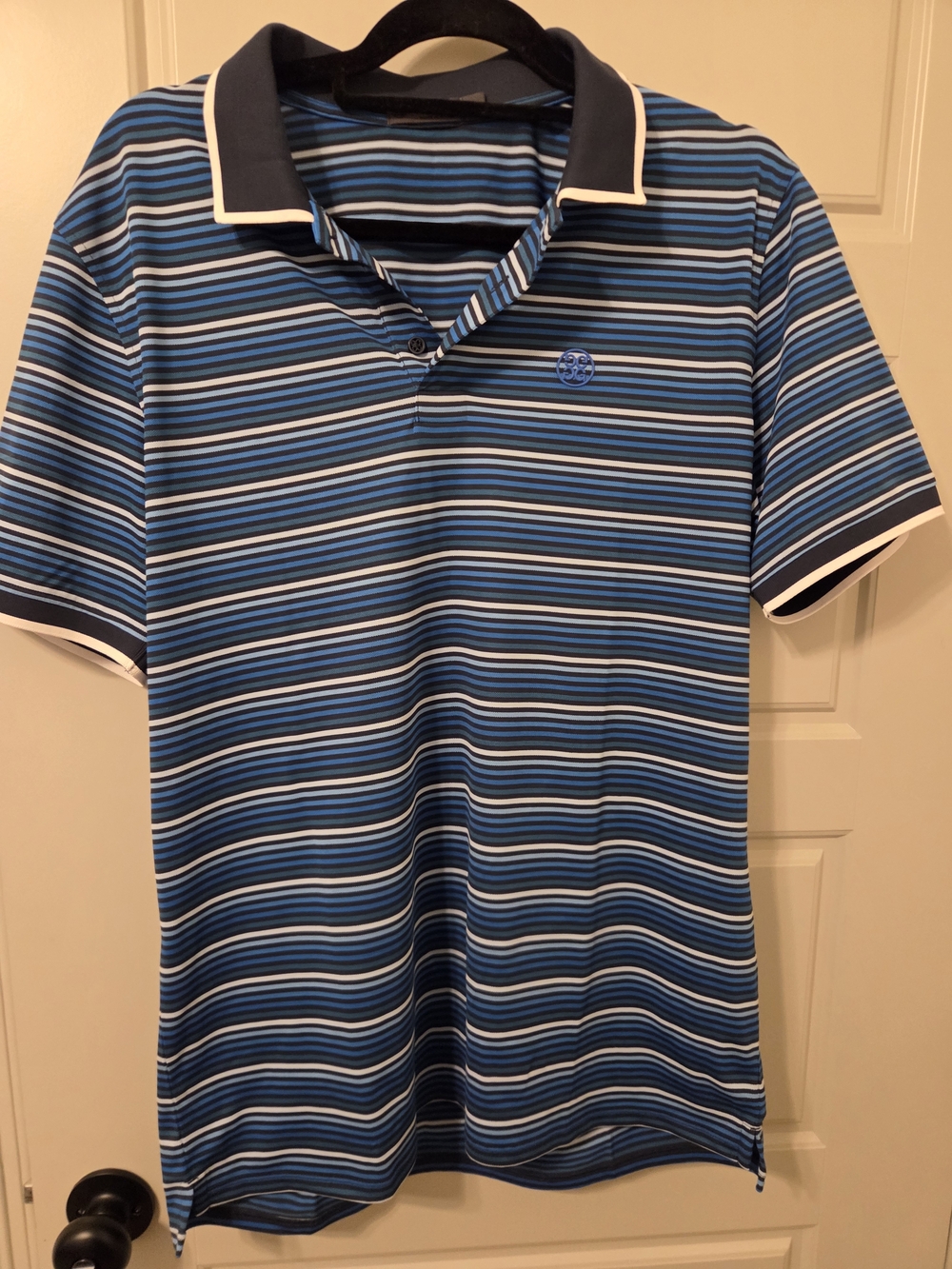 G/FORE Blue Striped Polo